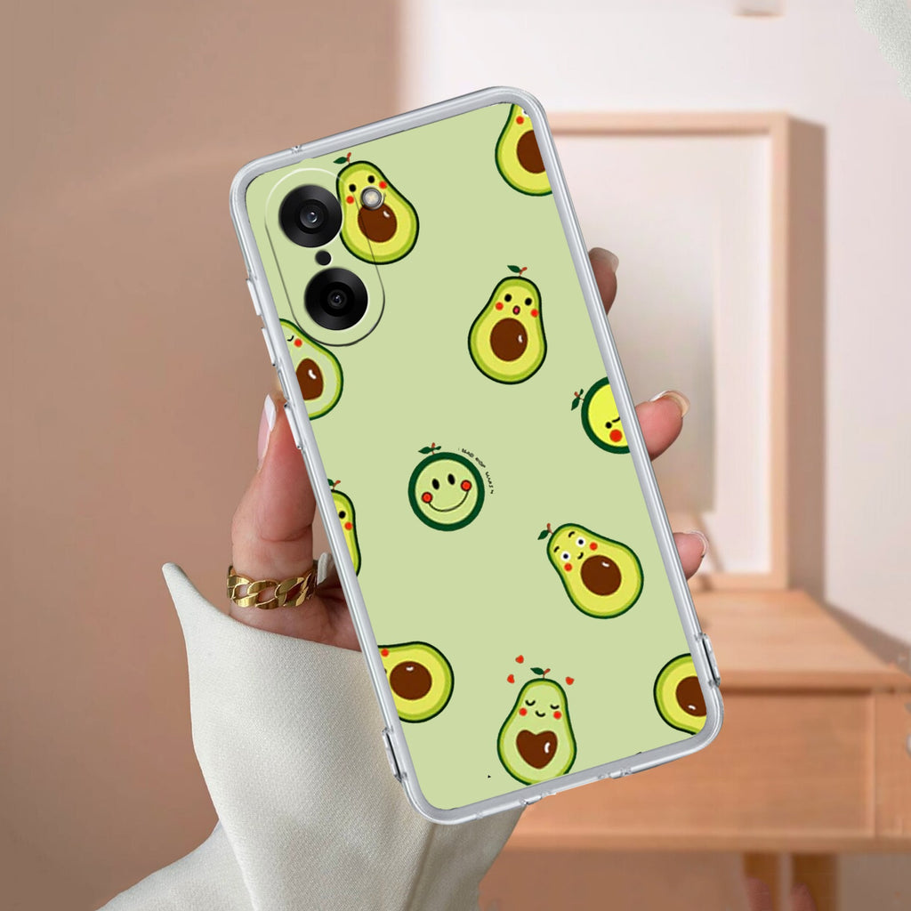 Cute Avocado Transparent Silicon Case For OnePlus Nord CE5 5G