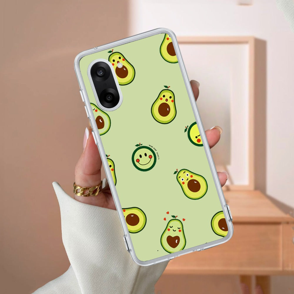 Cute Avocado Transparent Silicon Case For OnePlus