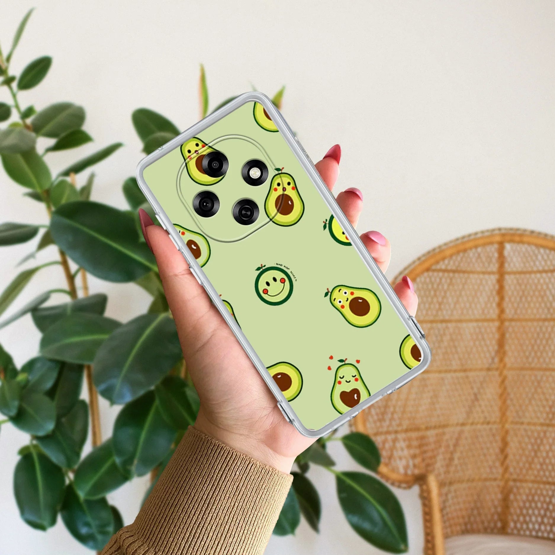 Cute Avocado Transparent Silicon Case For Oppo - ShopOnCliQ