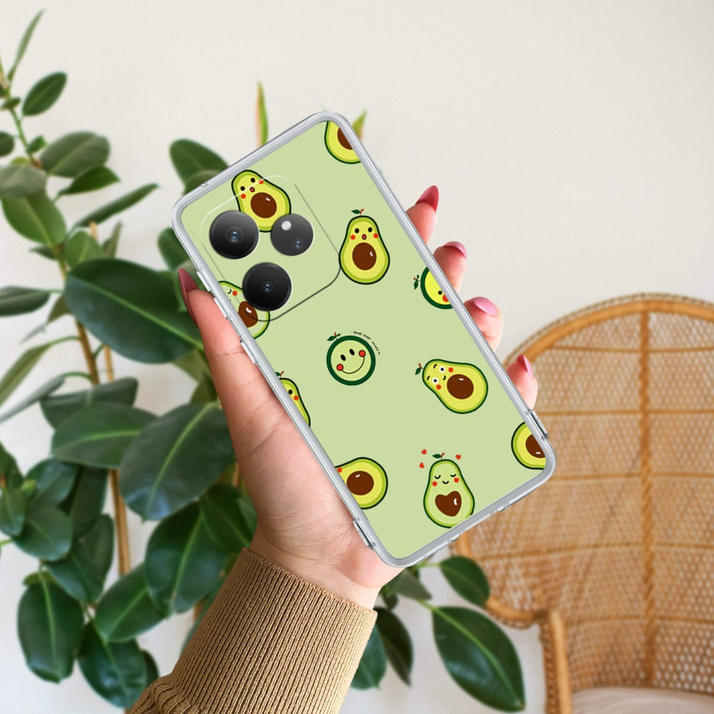 Cute Avocado Transparent Silicon Case For Realme/Narzo
