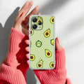 Cute Avocado Transparent Silicon Case For Redmi 12 4G