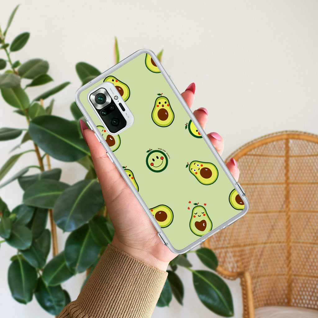 Cute Avocado Transparent Silicon Case For Redmi Note 10 Pro / Redmi Note 10 Pro Max