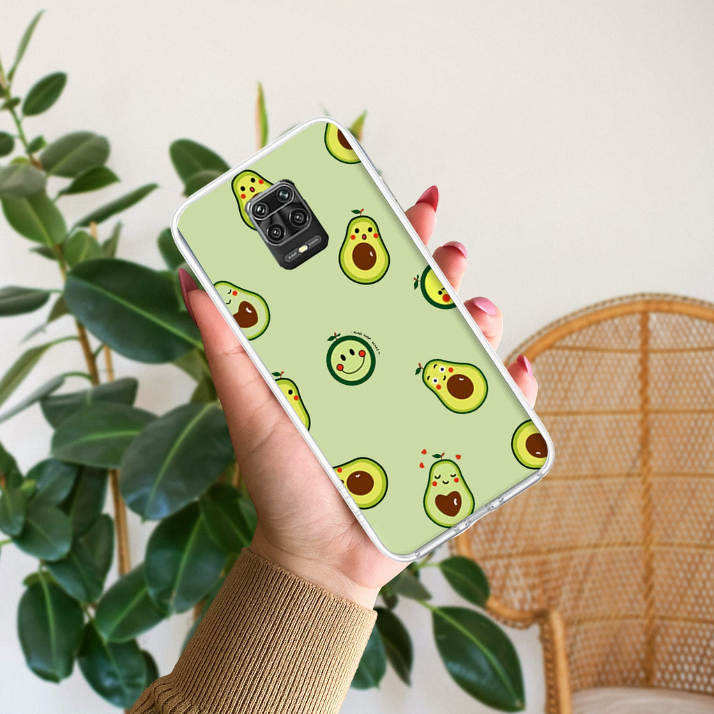 Cute Avocado Transparent Silicon Case For Redmi Note 15 Pro Plus 5G