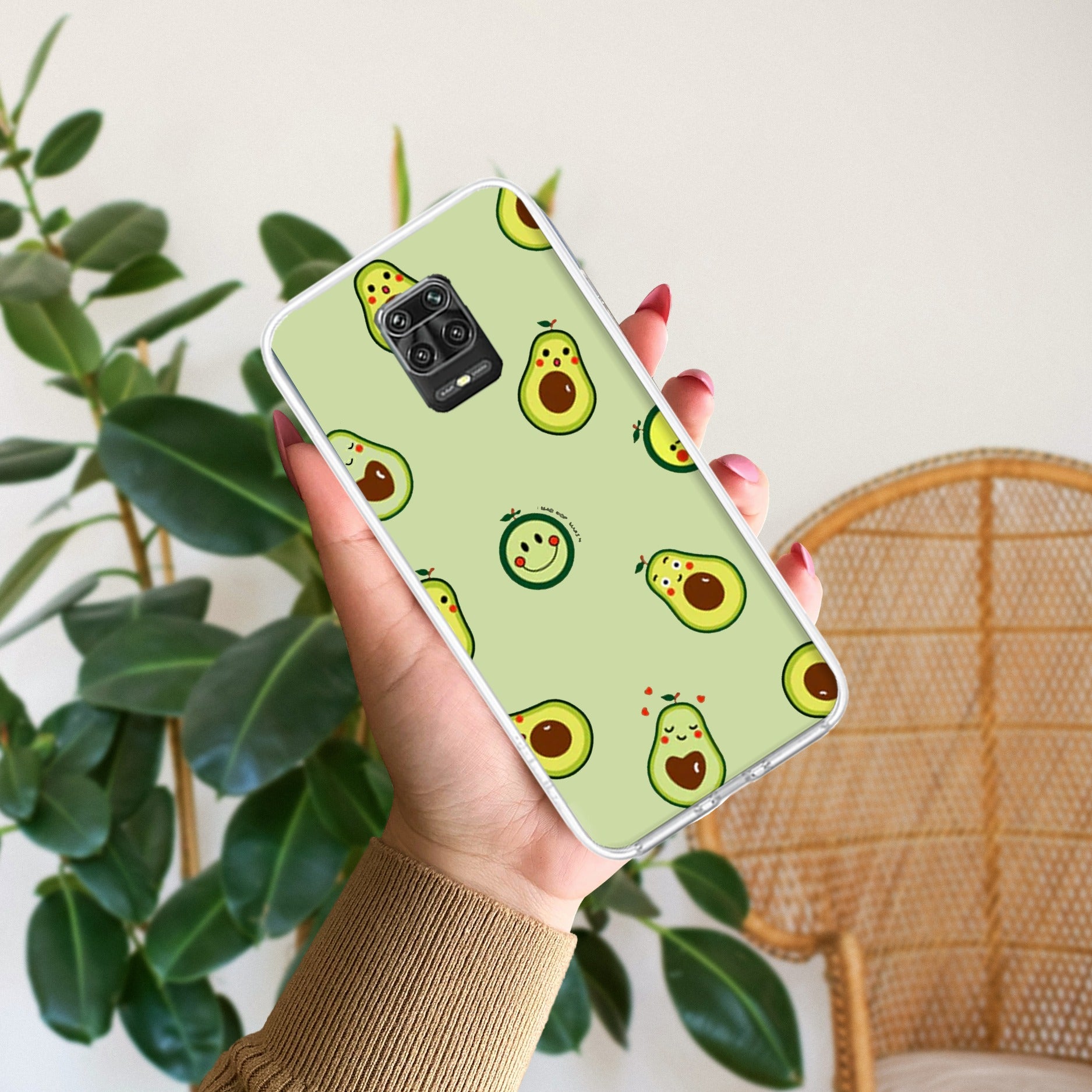 Cute Avocado Transparent Silicon Case For Redmi Note 15 Pro Plus 5G
