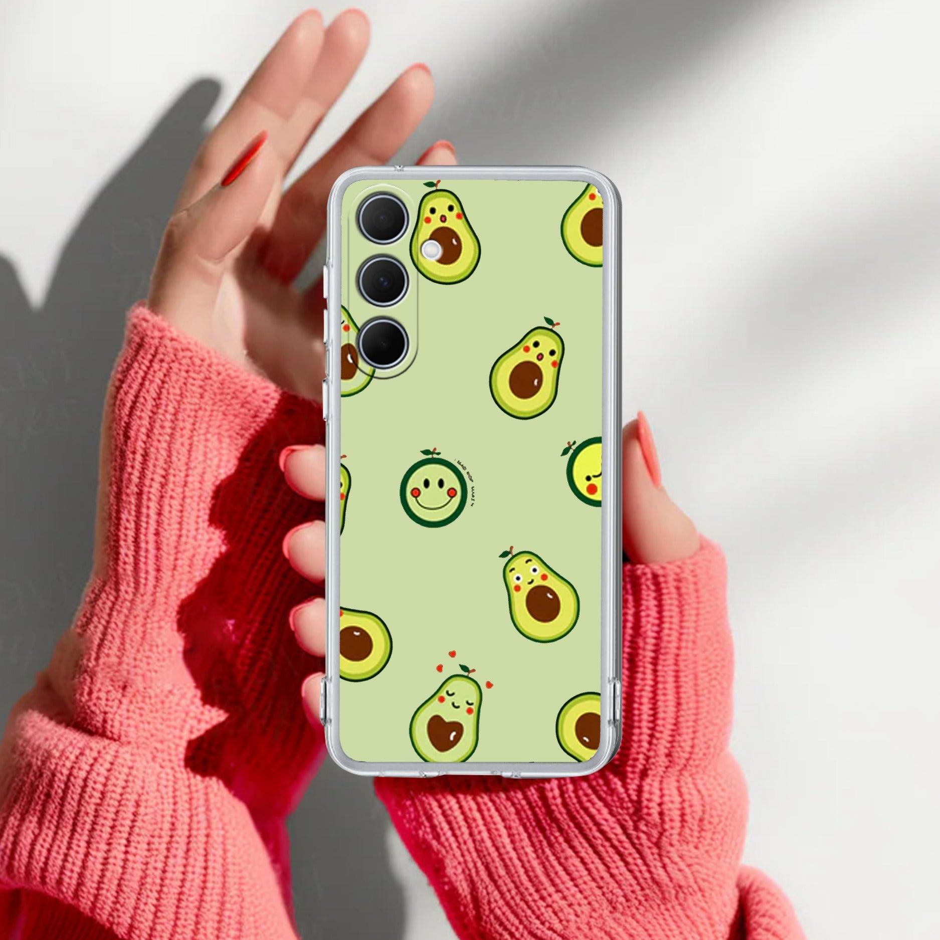 Cute Avocado Transparent Silicon Case For Samsung Galaxy A57 5G