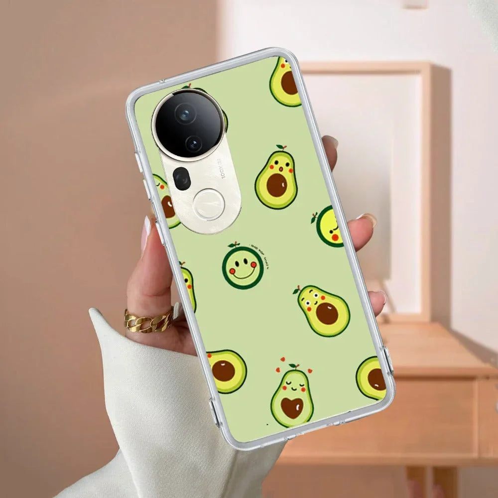 Cute Avocado Transparent Silicon Case For Vivo V20 SE