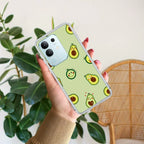 Cute Avocado Transparent Silicon Case For Vivo V21e 5G
