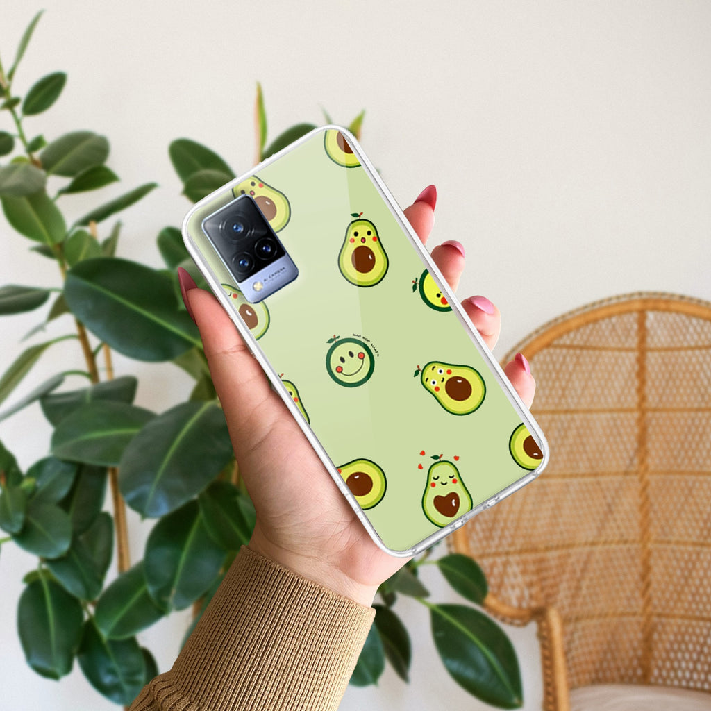 Cute Avocado Transparent Silicon Case For Vivo Y31 5G
