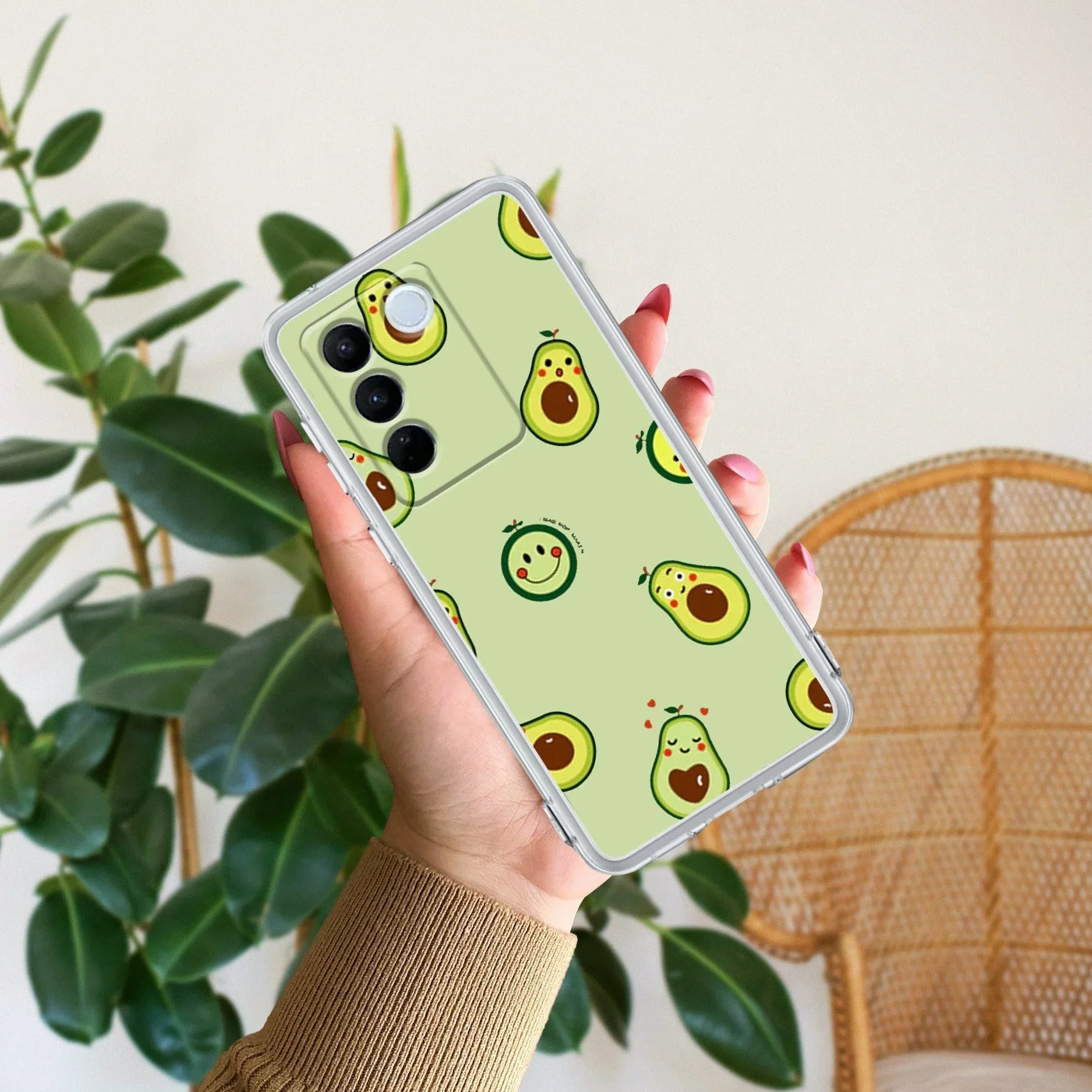 Cute Avocado Transparent Silicon Case For Vivo Y12G /Vivo Y12S