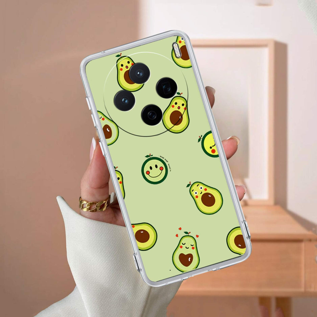 Cute Avocado Transparent Silicon Case For Vivo Y400 5G