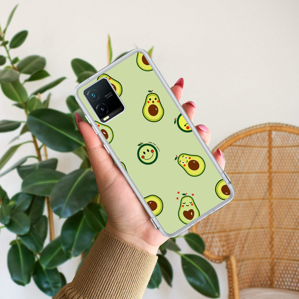 Cute Avocado Transparent Silicon Case For Vivo T1x
