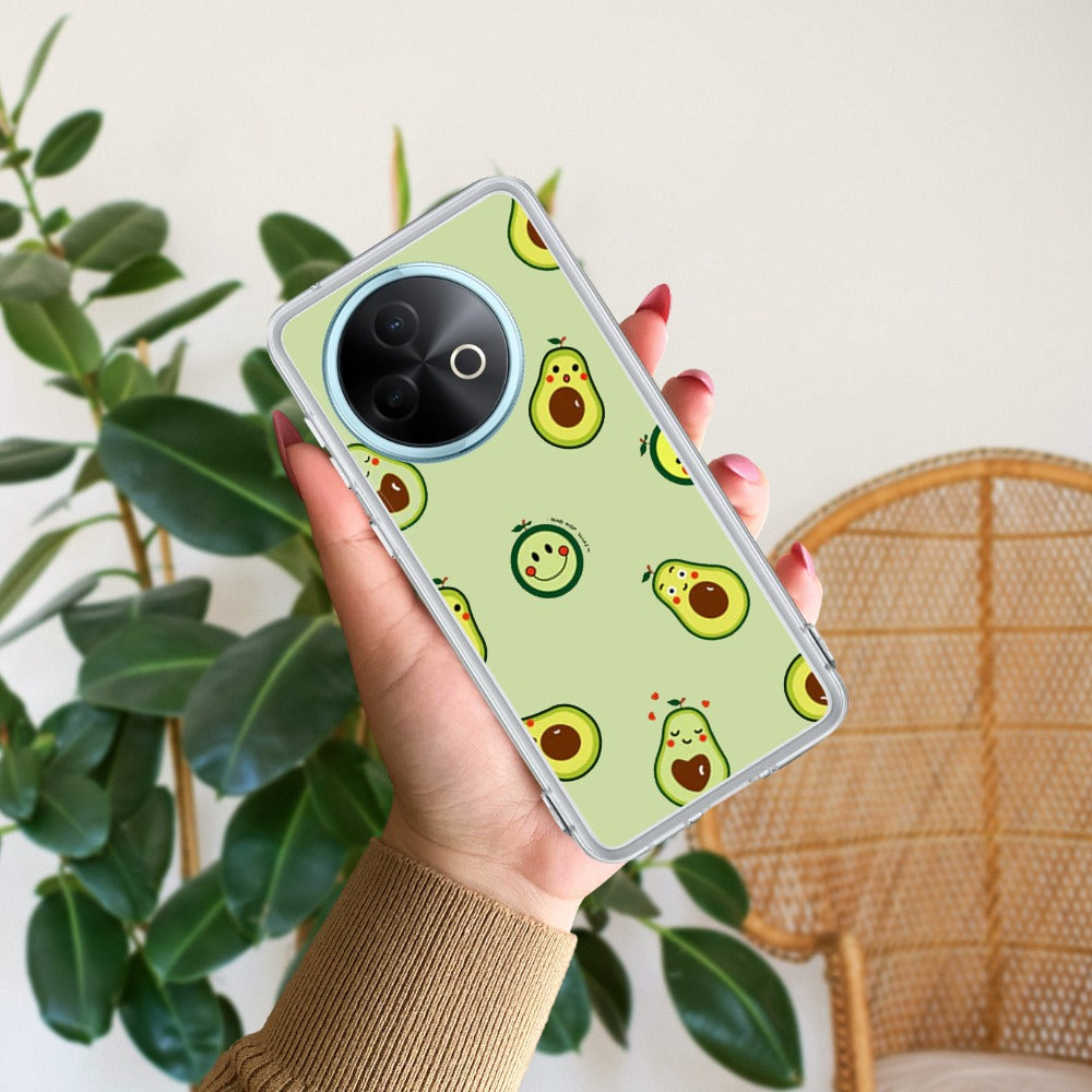 Cute Avocado Transparent Silicon Case For Vivo