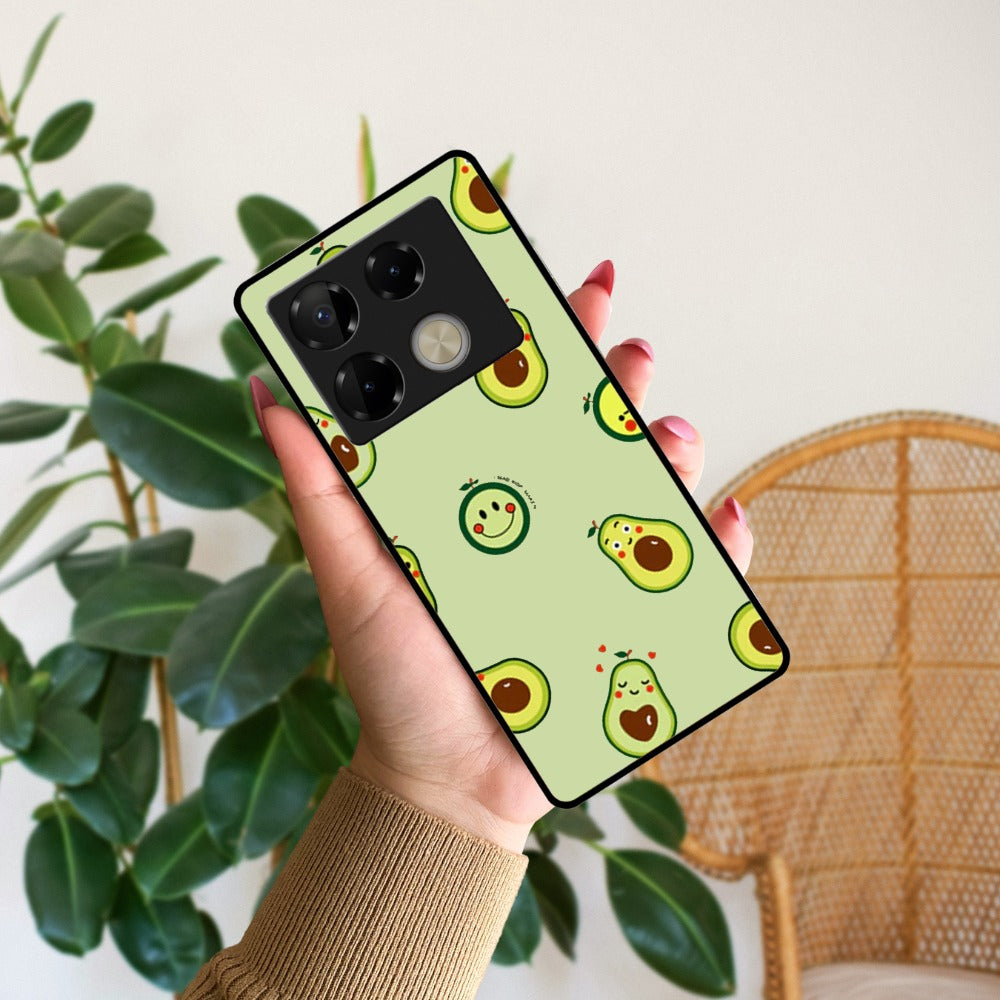 Cute Avocado Glossy Metal Case Cover For Infinix