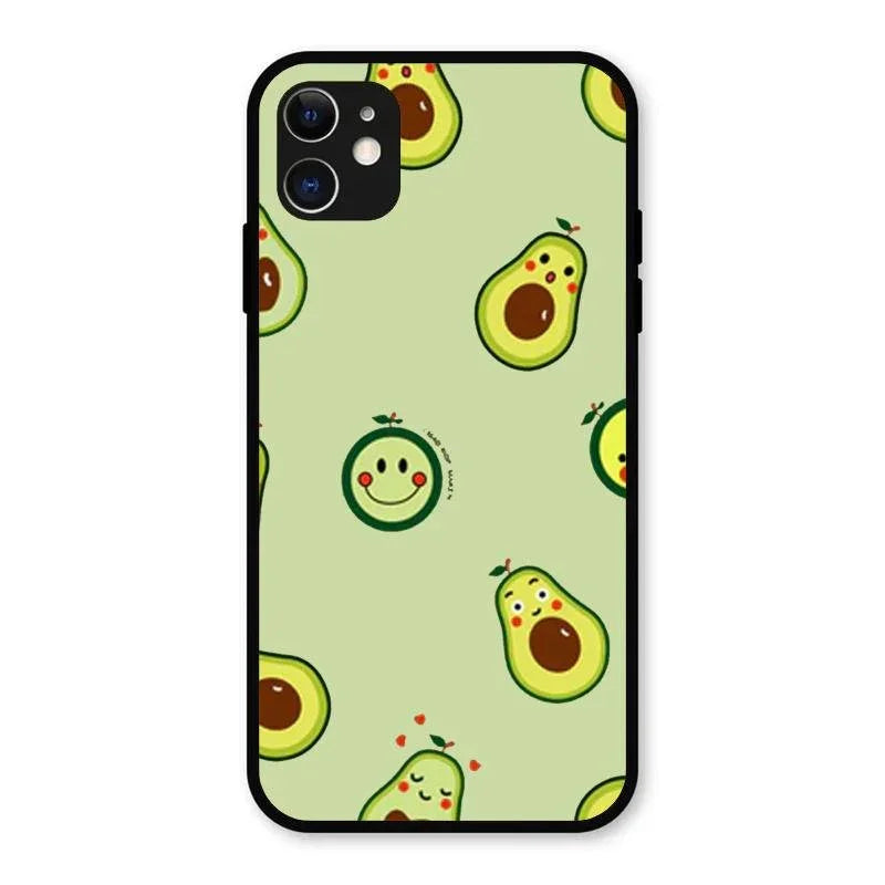 Cute Avocado Glossy Metal Case Cover For iPhone 11