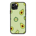Cute Avocado Glossy Metal Case Cover For iPhone 13