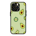 Cute Avocado Glossy Metal Case Cover For iPhone 14 Pro