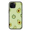 Cute Avocado Glossy Metal Case Cover For iPhone 15 Plus