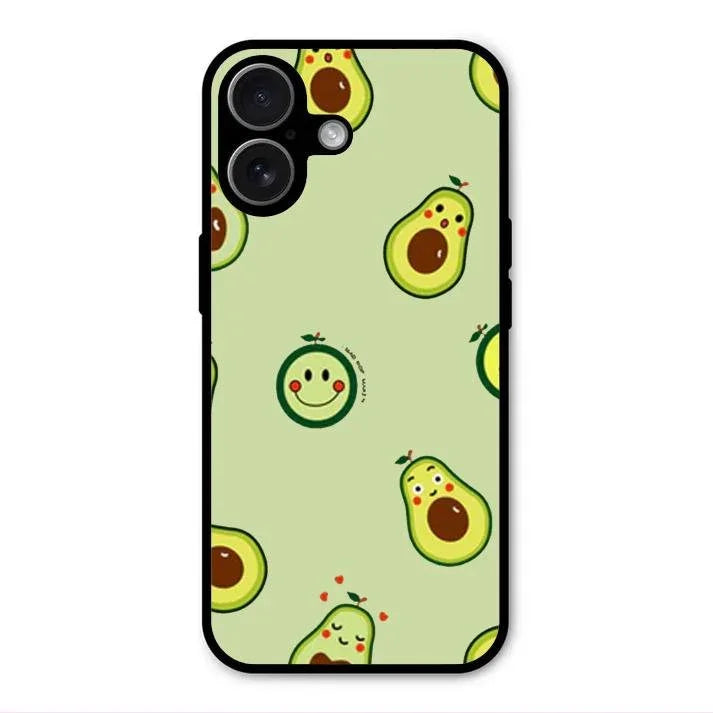 Cute Avocado Glossy Metal Case Cover For iPhone 17