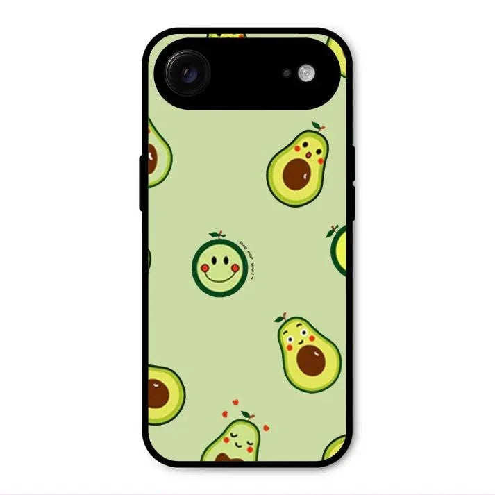 Cute Avocado Glossy Metal Case Cover For iPhone Air