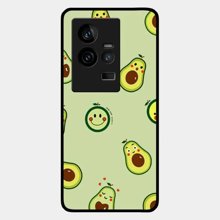 Cute Avocado Glossy Metal Case Cover For Iqoo 11 5G