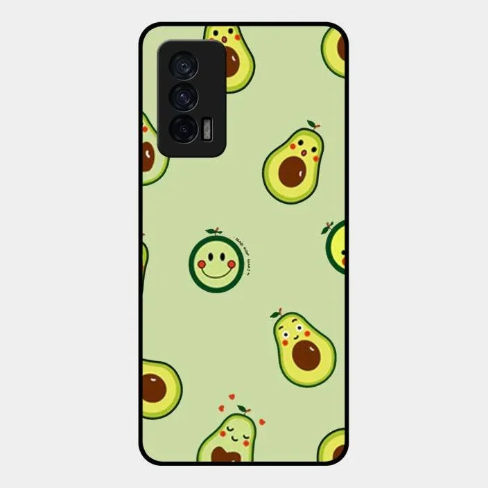 Cute Avocado Glossy Metal Case Cover For Iqoo 7 5G