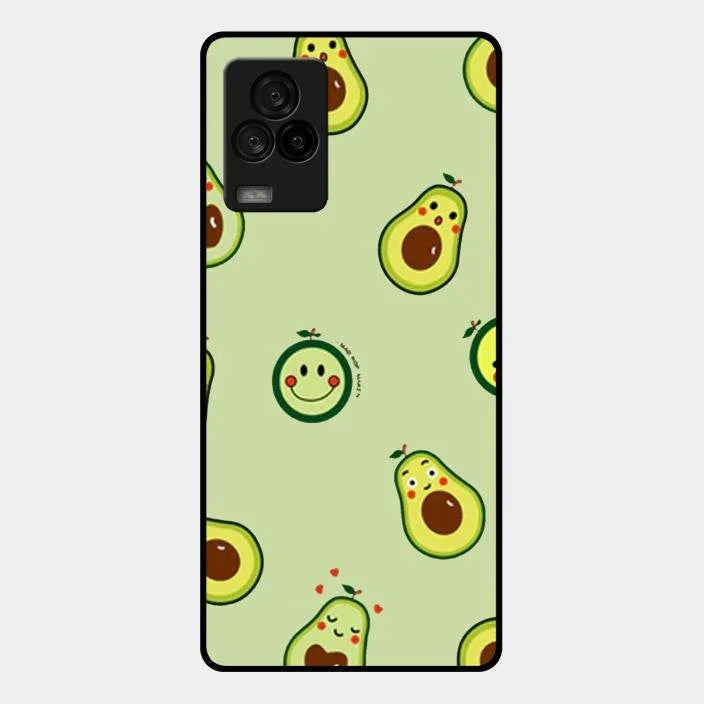 Cute Avocado Glossy Metal Case Cover For Iqoo 7 Legend 5G