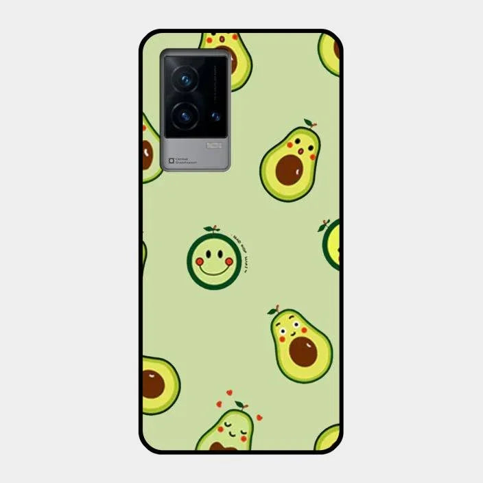 Cute Avocado Glossy Metal Case Cover For Iqoo 9 5G