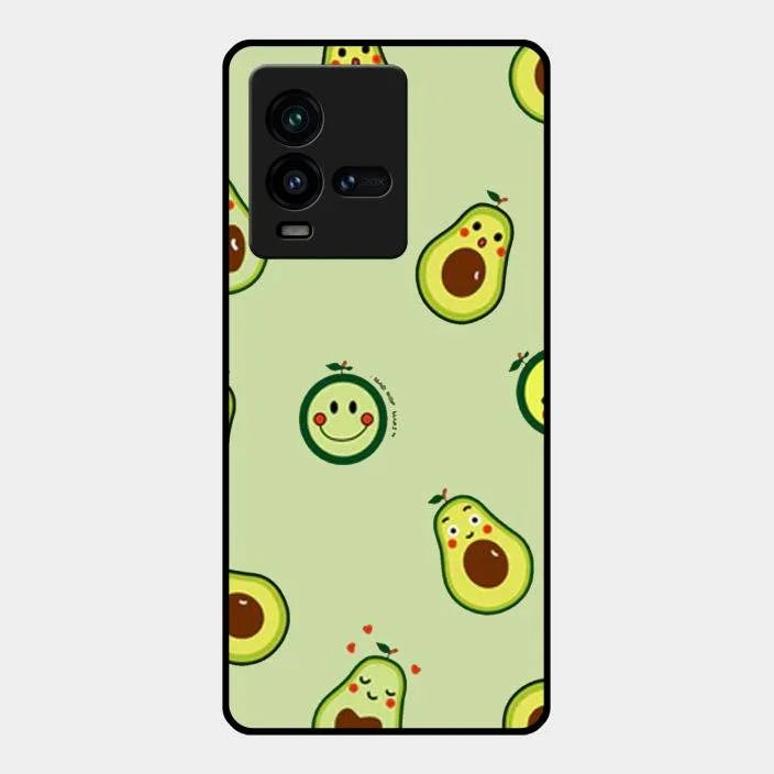 Cute Avocado Glossy Metal Case Cover For Iqoo 9T 5G