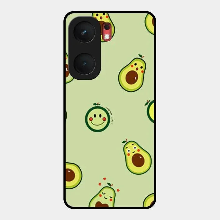 Cute Avocado Glossy Metal Case Cover For Iqoo Neo 9 Pro 5G