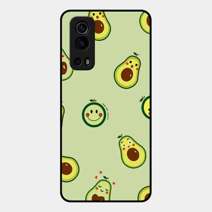 Cute Avocado Glossy Metal Case Cover For Iqoo Z3 5G