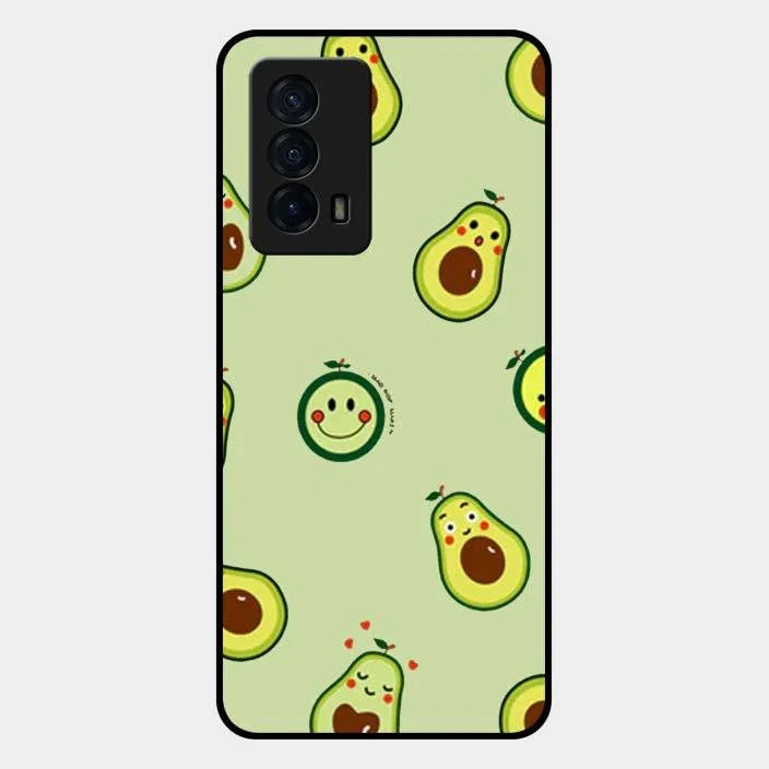 Cute Avocado Glossy Metal Case Cover For Iqoo Z5 5G