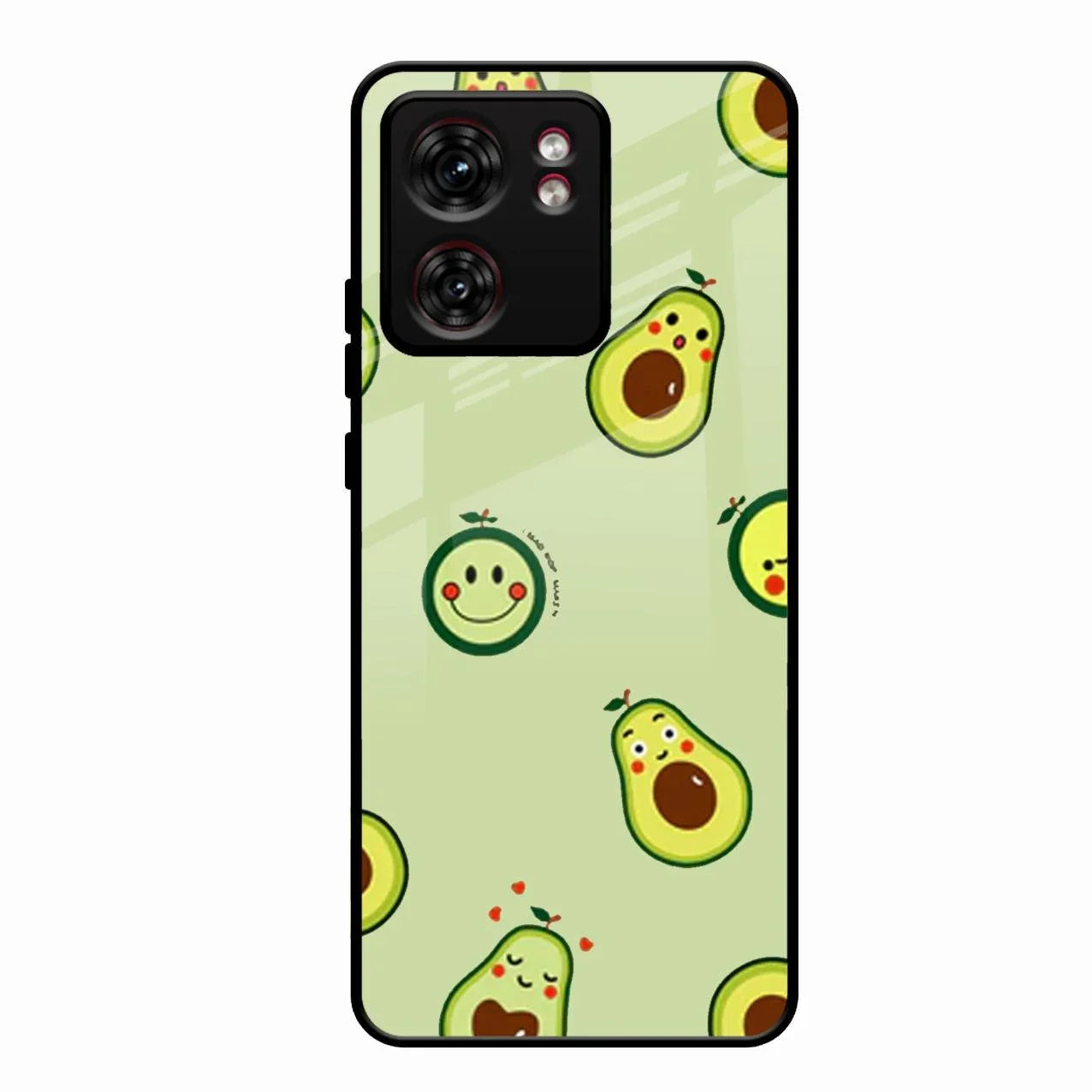 Cute Avocado Glossy Metal Case Cover For Motorola Edge 40