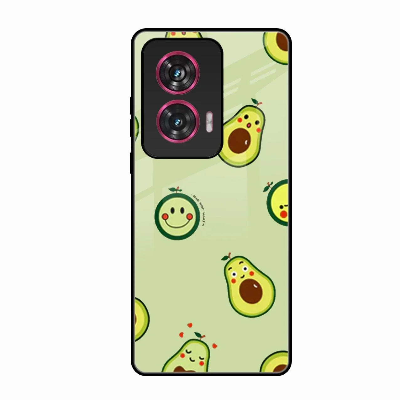 Cute Avocado Glossy Metal Case Cover For Motorola Edge 50 Fusion 5G