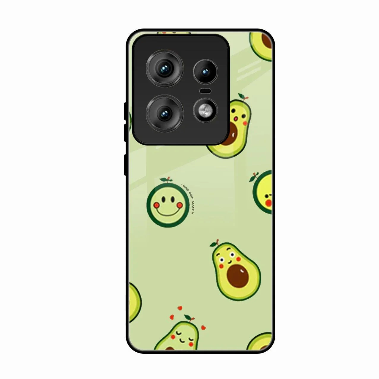 Cute Avocado Glossy Metal Case Cover For Motorola Edge 50 Pro