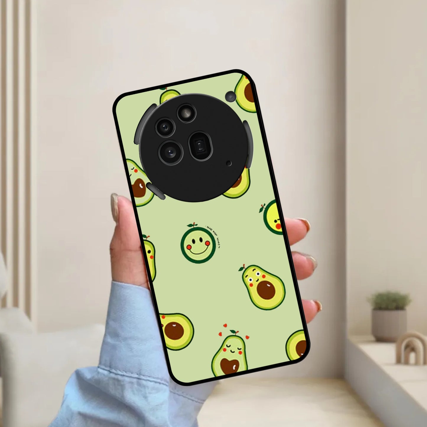 Cute Avocado Glossy Metal Case Cover For Nothing