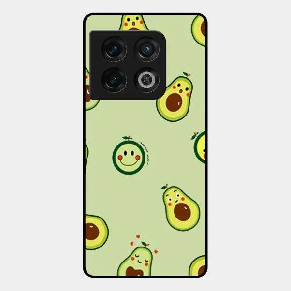 Cute Avocado Glossy Metal Case Cover For Oneplus 10 Pro 5G
