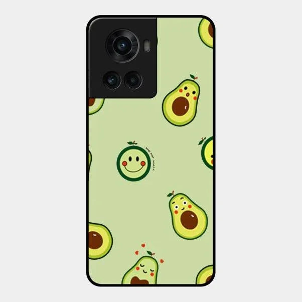 Cute Avocado Glossy Metal Case Cover For Oneplus 10R 5G