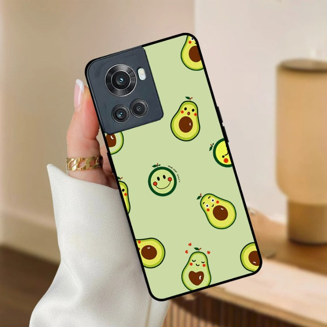Cute Avocado Glossy Metal Case Cover For OnePlus