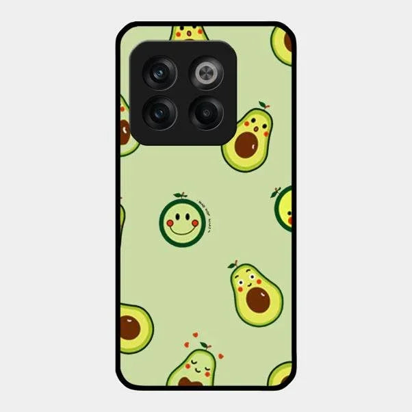 Cute Avocado Glossy Metal Case Cover For Oneplus 10T 5G