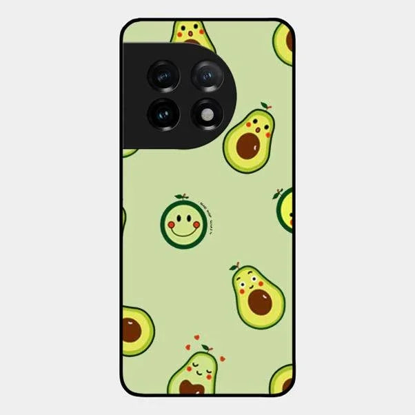 Cute Avocado Glossy Metal Case Cover For Oneplus 11 5G