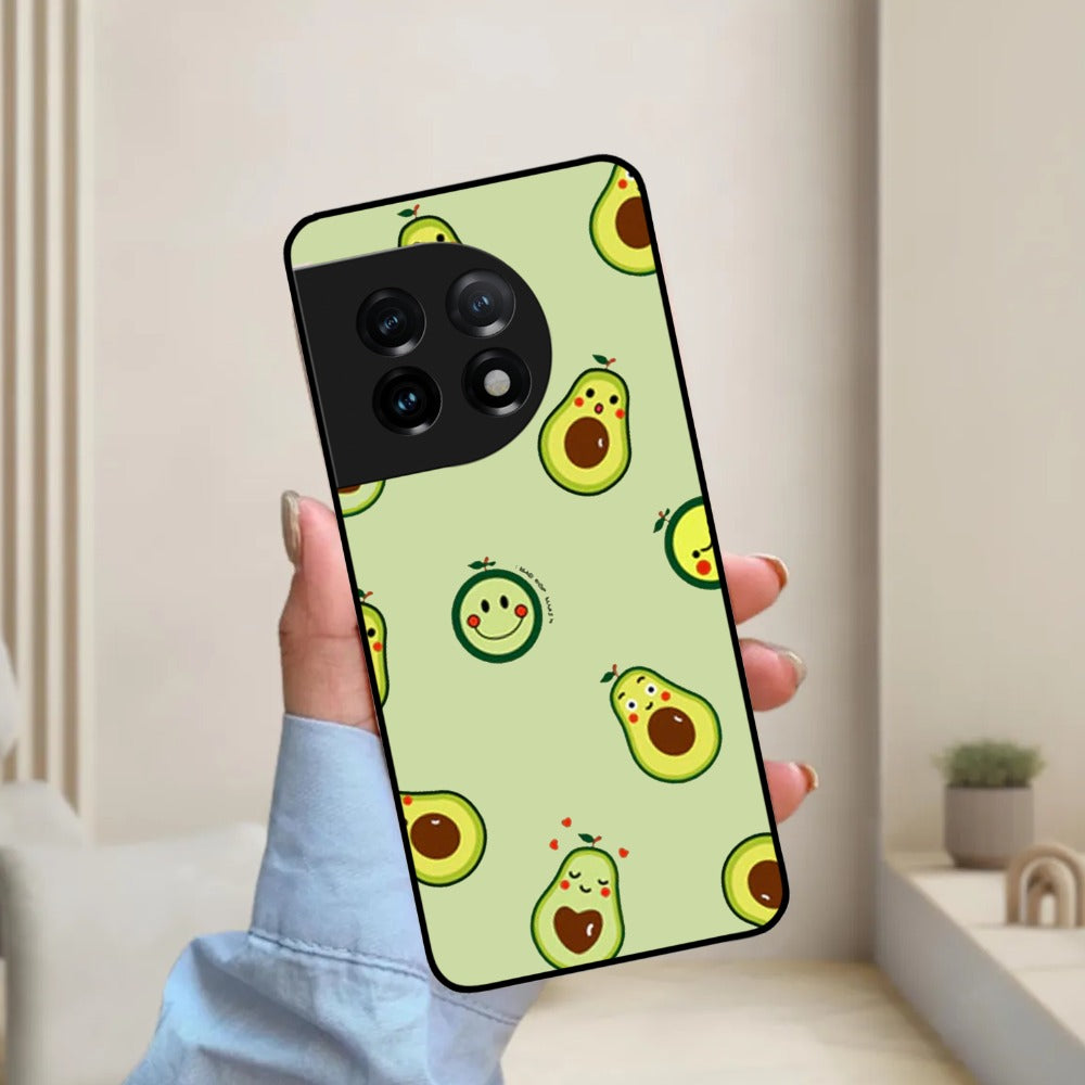 Cute Avocado Glossy Metal Case Cover For OnePlus