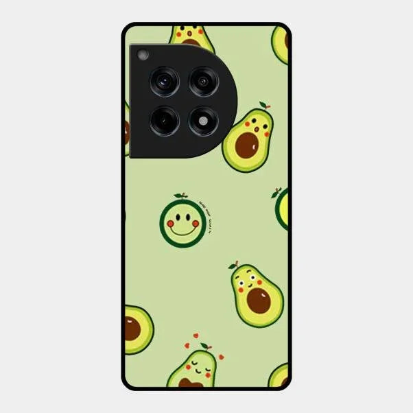 Cute Avocado Glossy Metal Case Cover For Oneplus 12R 5G