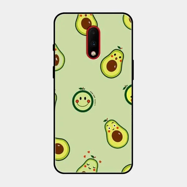 Cute Avocado Glossy Metal Case Cover For Oneplus 7