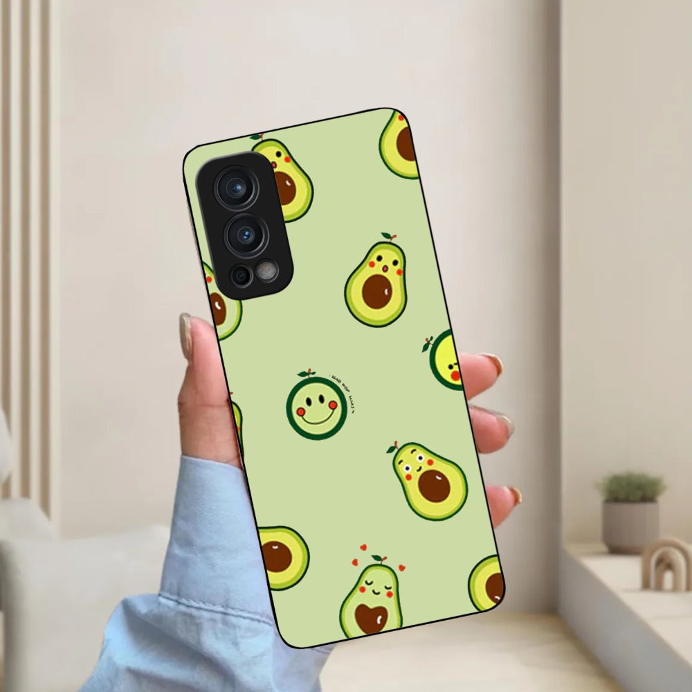 Cute Avocado Glossy Metal Case Cover For OnePlus