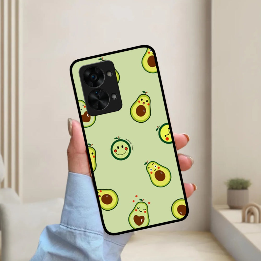 Cute Avocado Glossy Metal Case Cover For OnePlus