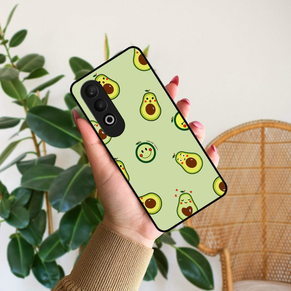 Cute Avocado Glossy Metal Case Cover For OnePlus