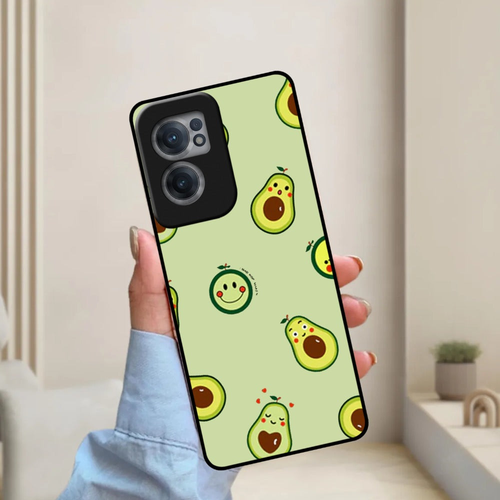 Cute Avocado Glossy Metal Case Cover For OnePlus