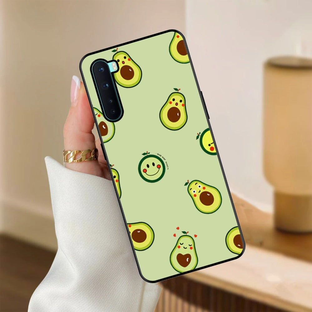 Cute Avocado Glossy Metal Case Cover For OnePlus