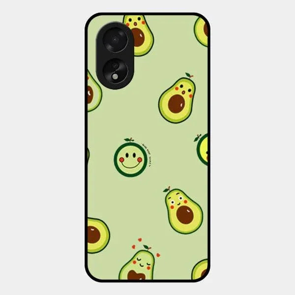 Cute Avocado Glossy Metal Case Cover For Oppo A38