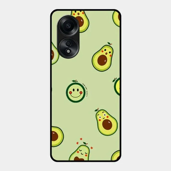 Cute Avocado Glossy Metal Case Cover For Oppo A58